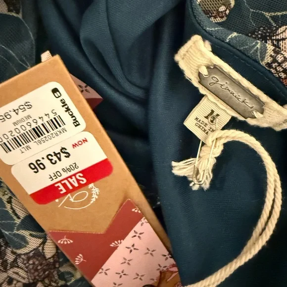 Gimmicks by BKE Teal Floral Lace Blouse Corset Style Front NWT - Picture 7 of 8